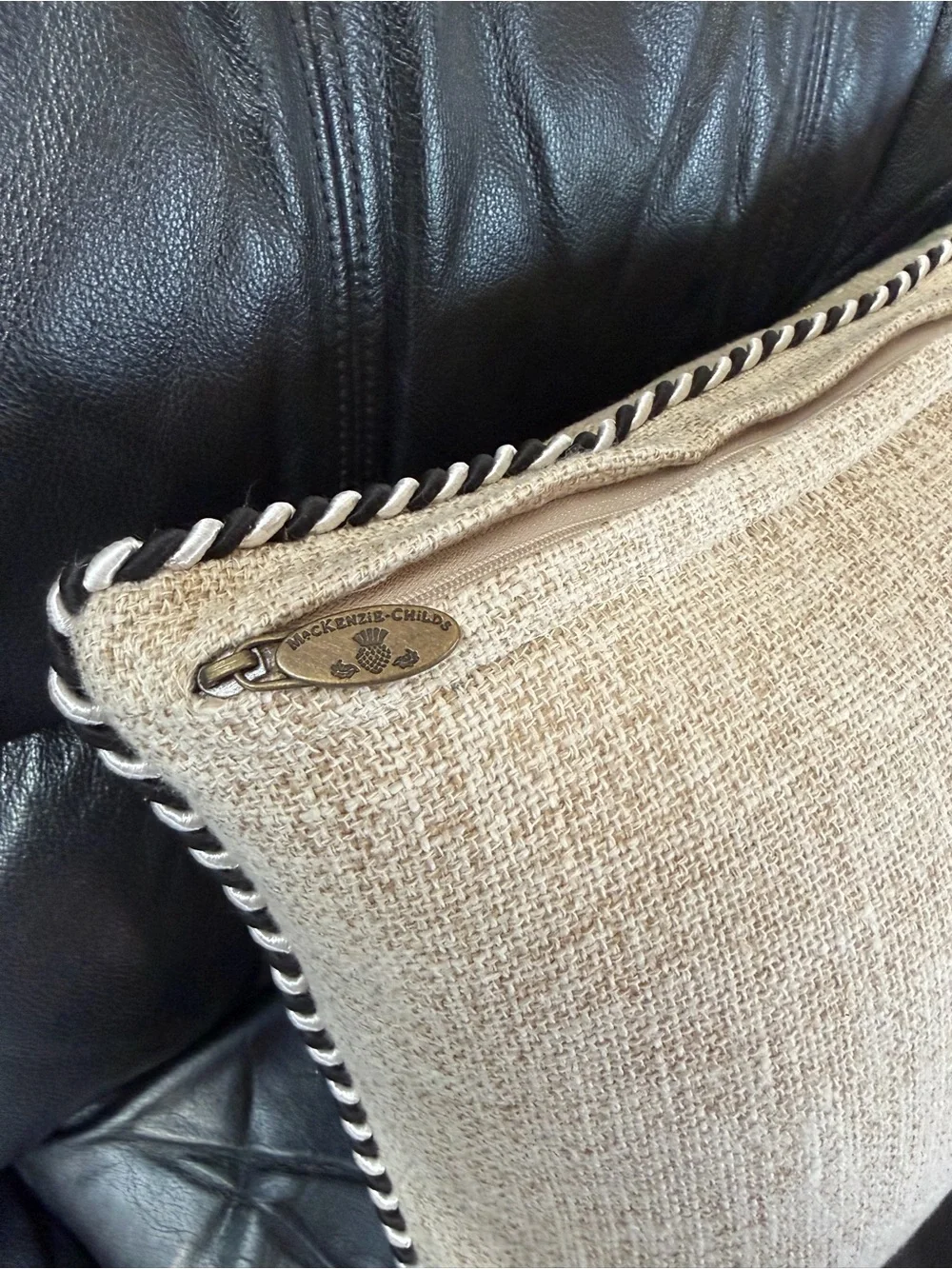 Mackenzie-Childs Mushroom Embellished Lumbar Pillow 14” x 20”